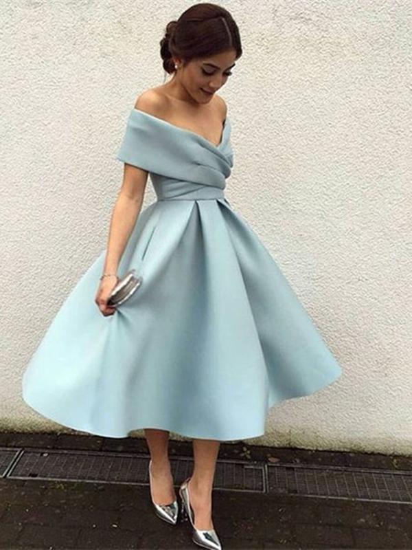 Sky blue sales knee length dress