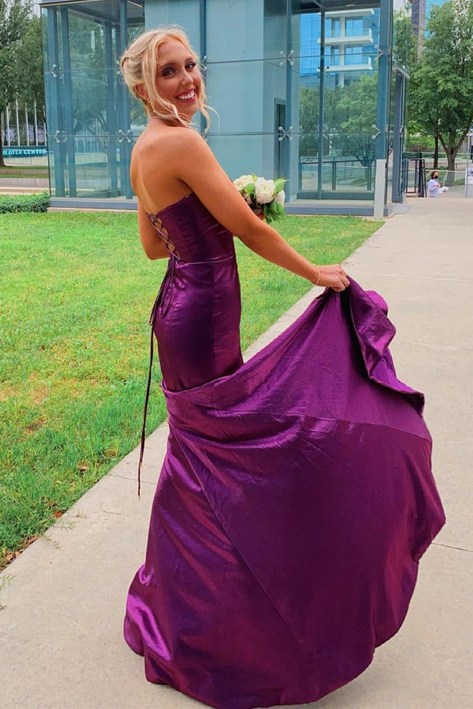Purple Satin V-neck Slip Dress | Dress, Satin dresses, Slip dress