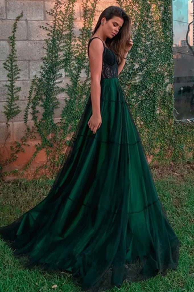 hunter green lace bridesmaid dresses