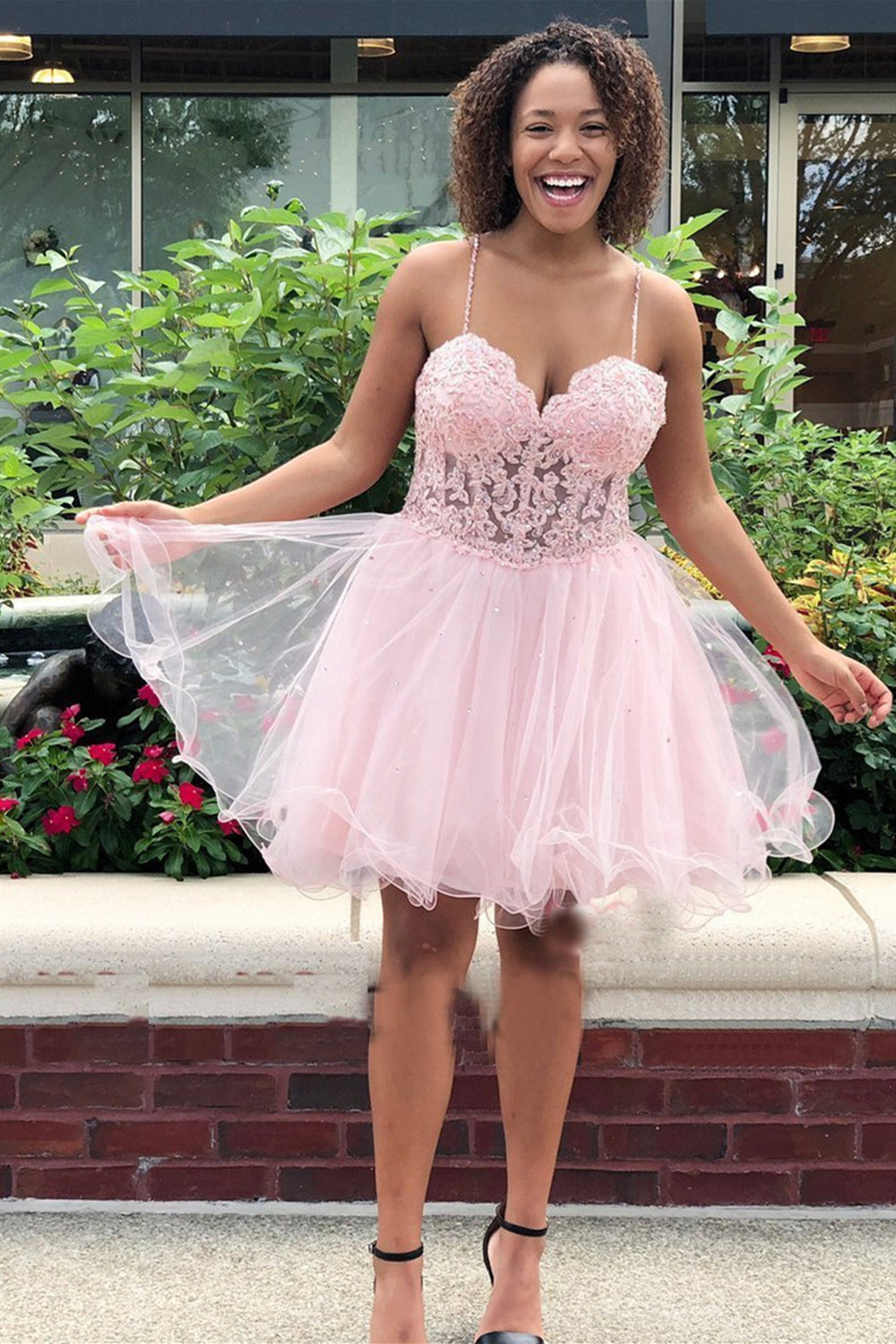Amazon.com: RSOETOO Junior's Black Satin Homecoming Dresses with Pockets  Spaghetti Straps Short Prom Dresses for Teens Elegant 0 : Clothing, Shoes &  Jewelry