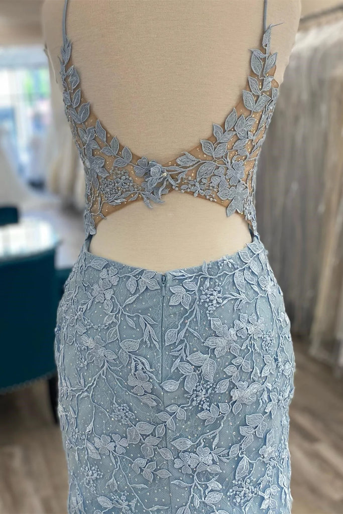 V Neck Light Blue Short Lace Prom Dresses, Light Blue Short Blue Lace – Eip  Collection
